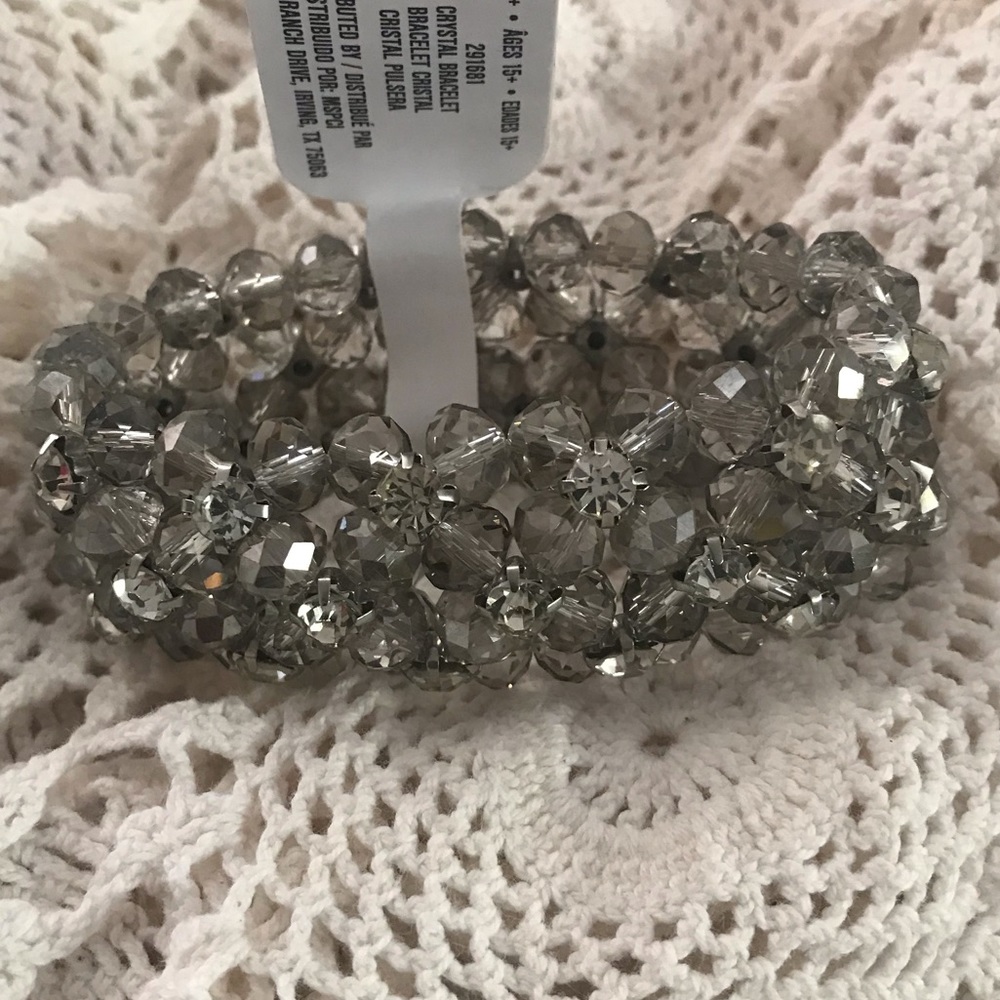NEW ! Crystal Bracelet- Silver/Grey
